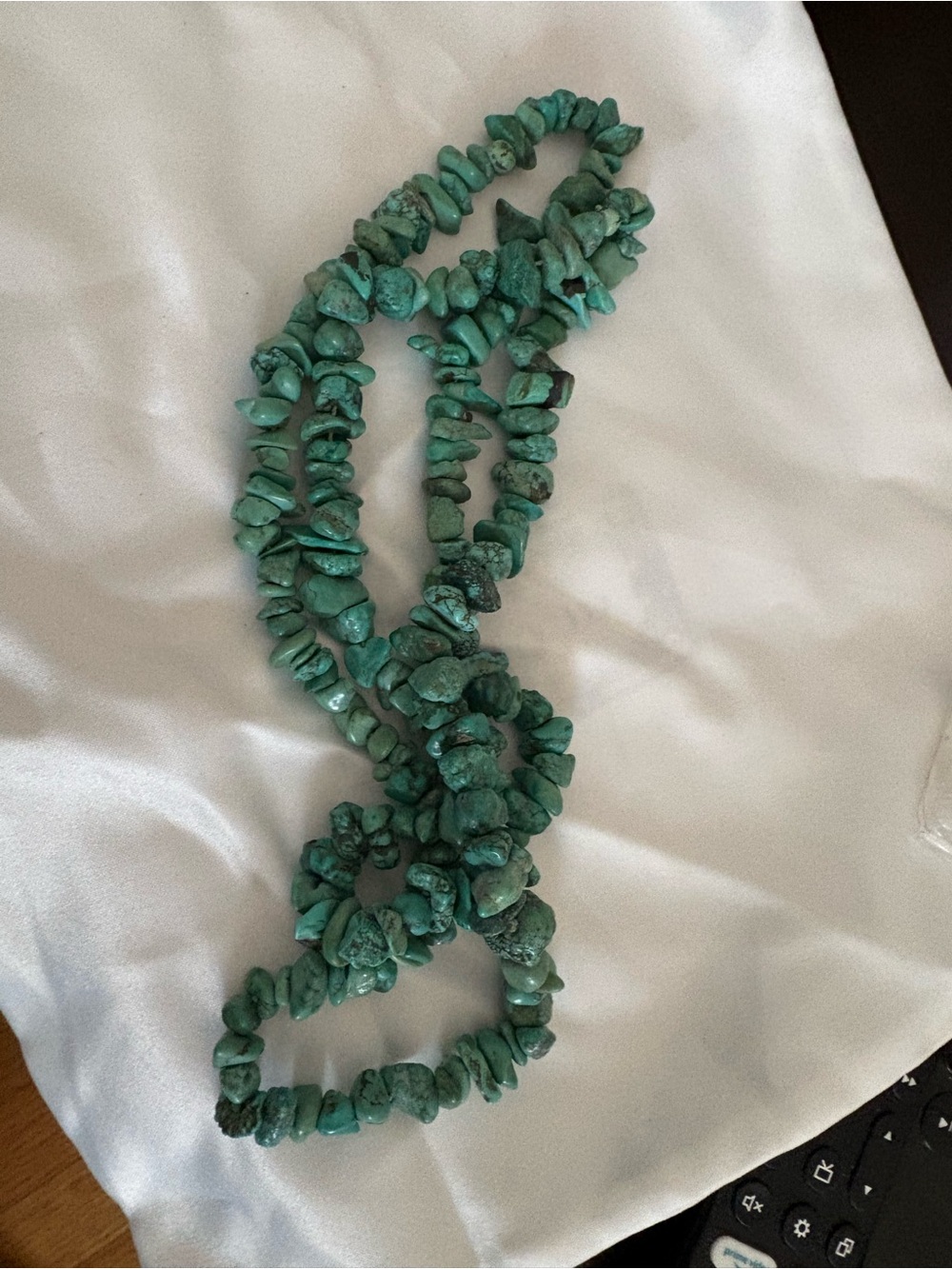 Turquoise Chip Bead Necklace - Green Blue Gemstone Strand